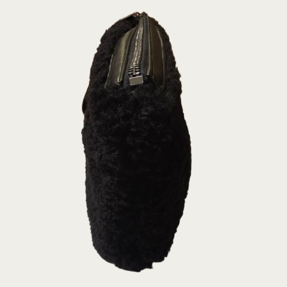 Banana Republic Black Faux Shearling Pouch/Wristlet - Picture 6 of 12